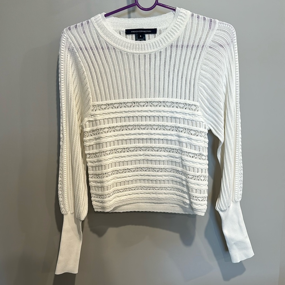 French Connection Ivory lace sweater